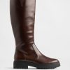 Hohe Stiefel aus veganem Leder mit Profilsohle