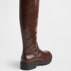 Hohe Stiefel aus veganem Leder mit Profilsohle