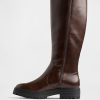 Hohe Stiefel aus veganem Leder mit Profilsohle