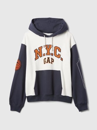 Hoodie mit Farbblock-Design und NYC-Logo