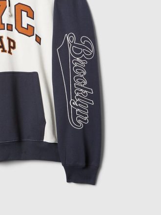 Hoodie mit Farbblock-Design und NYC-Logo