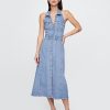 Icon Denim Neckholder-Midikleid