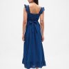 Indigoblaues Maxikleid mit Rüschenbesatz Indigoblaues Maxikleid mit Rüschenbesatz