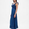 Indigoblaues Maxikleid mit Rüschenbesatz Indigoblaues Maxikleid mit Rüschenbesatz