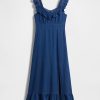 Indigoblaues Maxikleid mit Rüschenbesatz Indigoblaues Maxikleid mit Rüschenbesatz