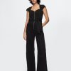 Jeans-Jumpsuit mit Gürtel
