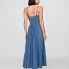 Jeans-Maxikleid mit Nähten