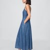 Jeans-Maxikleid mit Nähten