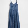 Jeans-Maxikleid mit Nähten