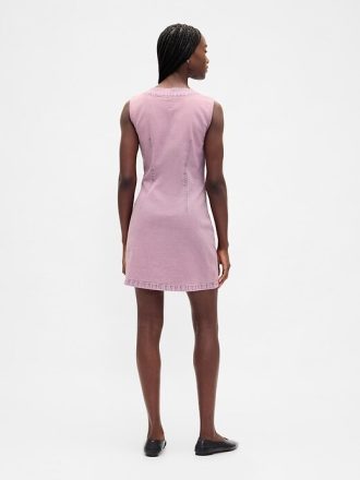 Jeans-Minikleid mit V-Ausschnitt