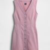 Jeans-Minikleid mit V-Ausschnitt