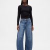 Jeans mit hohem Bund und Hufeisendesign Jeans mit hohem Bund und Hufeisendesign