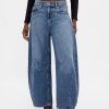 Jeans mit hohem Bund und Hufeisendesign Jeans mit hohem Bund und Hufeisendesign