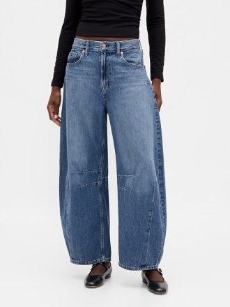 Jeans mit hohem Bund und Hufeisendesign