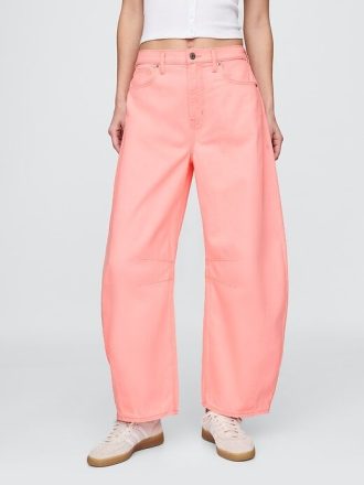 Jeans mit hohem Bund und Hufeisendesign
