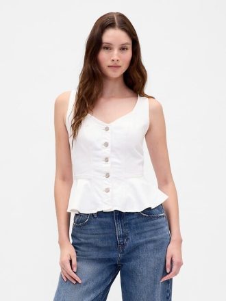 Jeans-Tanktop mit Schößchen