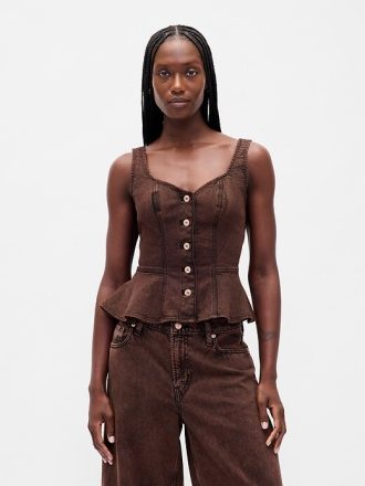 Jeans-Tanktop mit Schößchen