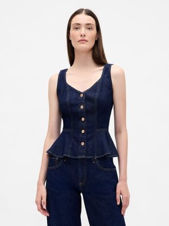 Jeans-Tanktop mit Schößchen