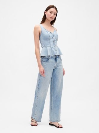 Jeans-Tanktop mit Schößchen