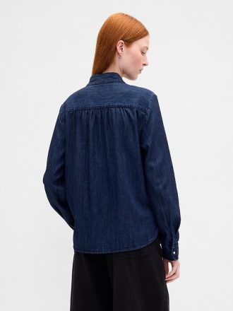Jeanshemd mit Schluppenkragen
