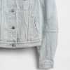 Jeansjacke mit Rundhalsausschnitt und Icon-Print