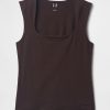 Jersey-Oberteil mit eckigem Ausschnitt und eng anliegendem Strick Jersey-Oberteil mit eckigem Ausschnitt und eng anliegendem Strick