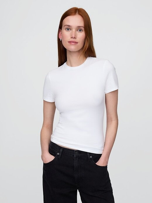 Jersey-T-Shirt aus dicht gestricktem Jersey Jersey-T-Shirt aus dicht gestricktem Jersey