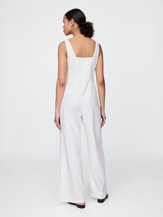 Jumpsuit aus Leinenmischung mit Nähten