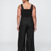 Jumpsuit aus Leinenmischung mit Nähten Jumpsuit aus Leinenmischung mit Nähten