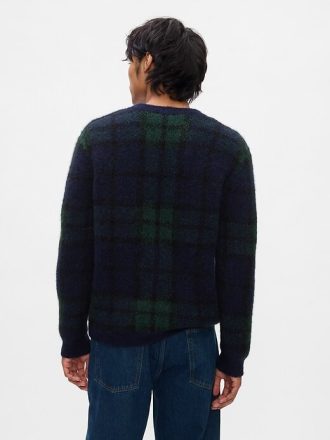 Karierter Pullover mit V-Ausschnitt