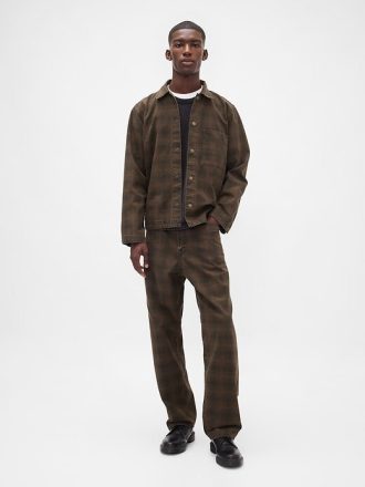 Kariertes Canvas-Denim-Overshirt