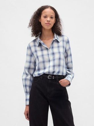 Kariertes Voile-Hemd
