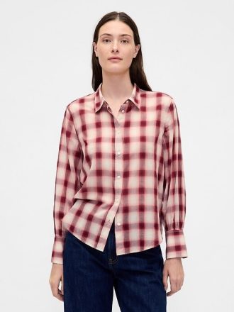 Kariertes Voile-Hemd