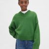 Kastenförmiger Pullover mit V-Ausschnitt für Kinder