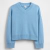 Kastenförmiger Pullover mit V-Ausschnitt für Kinder