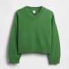 Kastenförmiger Pullover mit V-Ausschnitt für Kinder