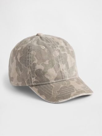 Kinder-Baseballmütze aus Bio-Baumwolle mit Camouflage-Muster