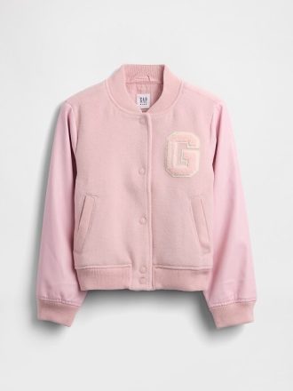 Kinder-Bomberjacke aus Wollmischung im College-Stil