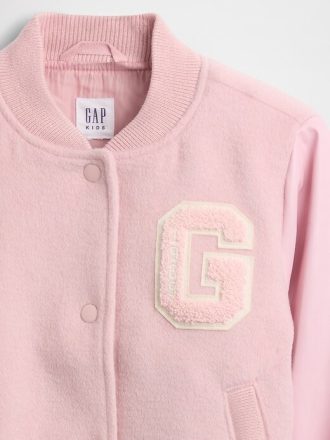 Kinder-Bomberjacke aus Wollmischung im College-Stil