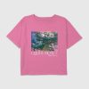 Kinder Boxy Crop T-Shirt mit Monet-Garten-Gemälde-Grafik Kinder Boxy Crop T-Shirt mit Monet-Garten-Gemälde-Grafik
