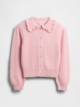 Kinder-Cardigan mit Rüschenkragen