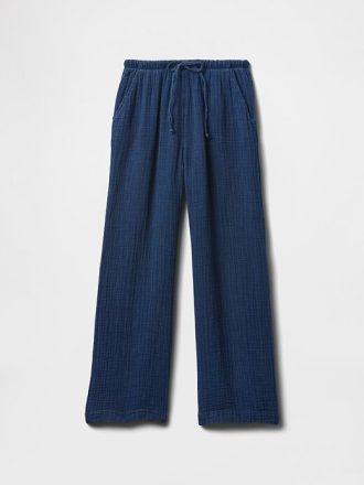 Kinder Crinkle Gauze Denim Baggy Pants