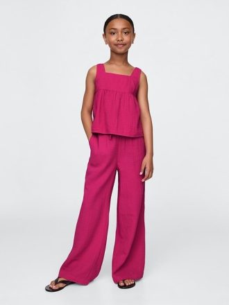 Kinder Crinkle Gauze Easy Wide Leg Hose