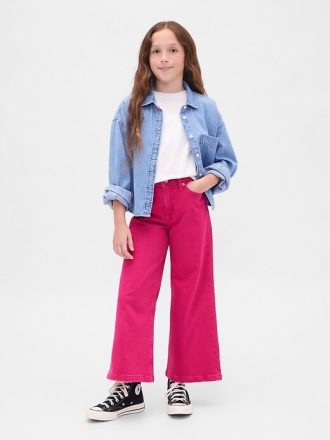 Kinder High Rise Stride Knöcheljeans mit weitem Bein