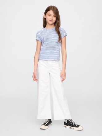 Kinder High Rise Stride Knöcheljeans mit weitem Bein