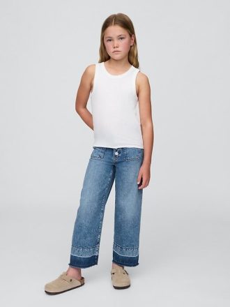 Kinder High Rise Stride Knöcheljeans mit weitem Bein
