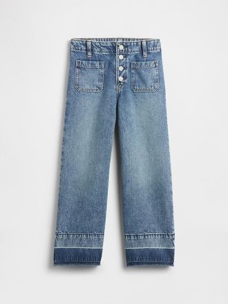 Kinder High Rise Stride Knöcheljeans mit weitem Bein