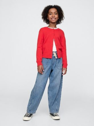 Kinder-Jeans mit hohem Bund, ultraweich, einfach, Hufeisenform