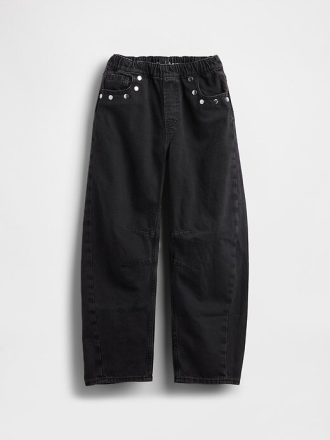 Kinder-Jeans mit hohem Bund und Nieten