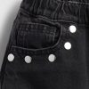 Kinder-Jeans mit hohem Bund und Nieten Kinder-Jeans mit hohem Bund und Nieten